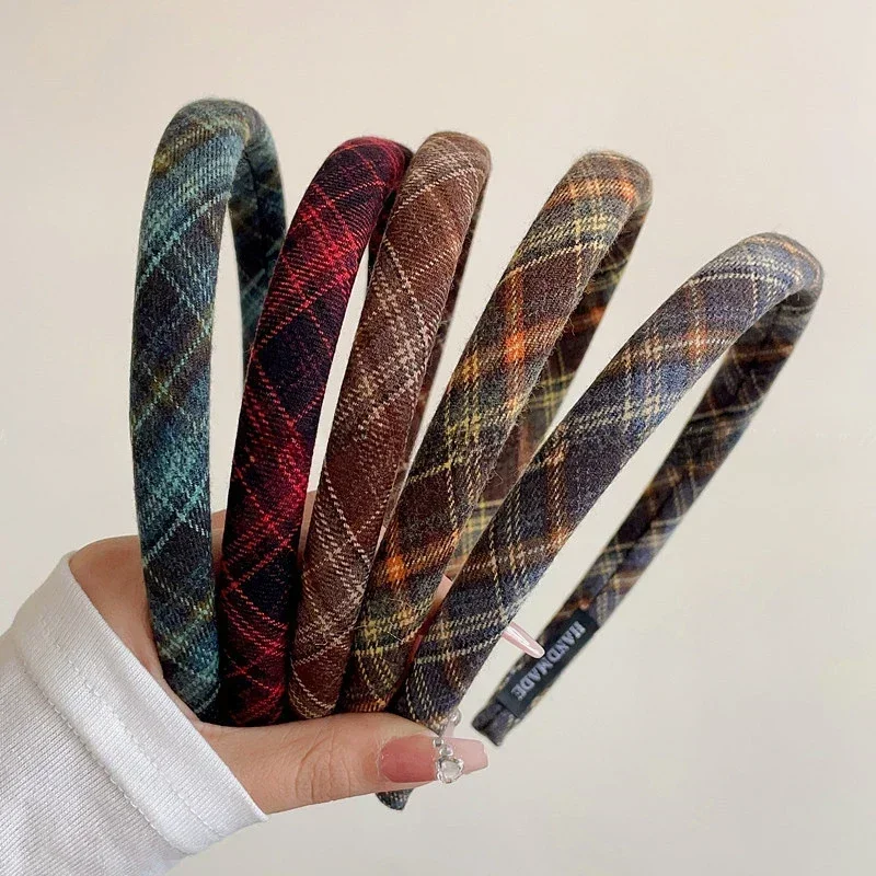 Retro Vintage Korean Fashion - Elegantes kariertes Lünetten-Haarband für Frauen, koreanisches