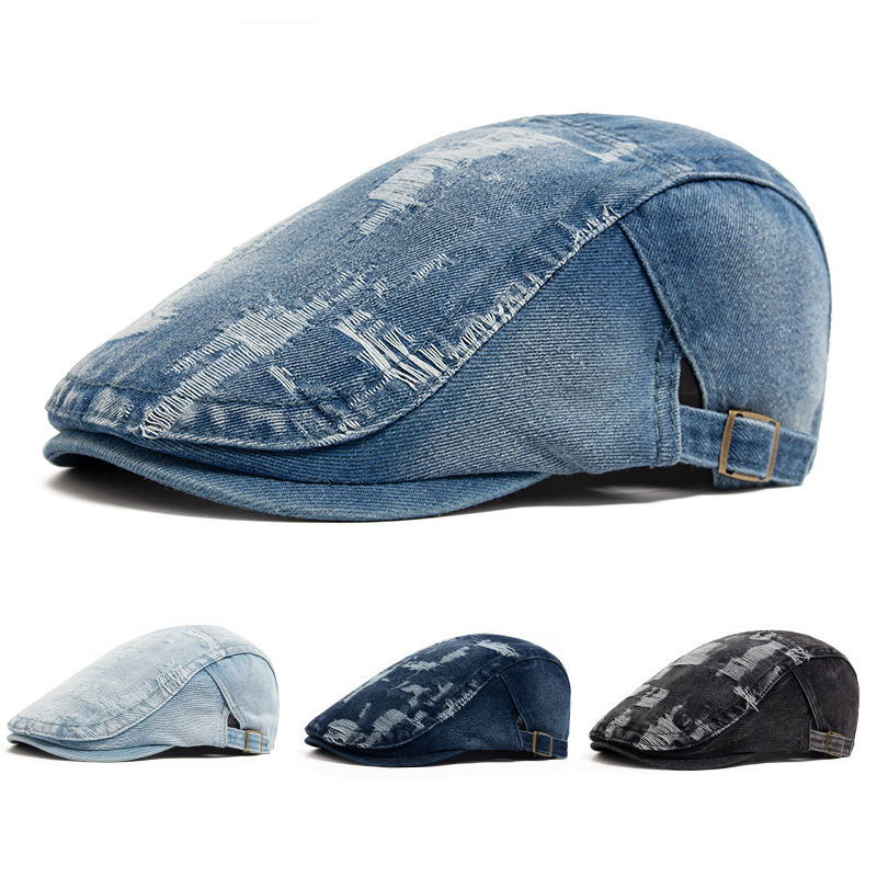 Vintage Fashion Nz - Modische Herren Zerrissene Jeans-Baskenmütze Damen Sommer-Baskenmützen