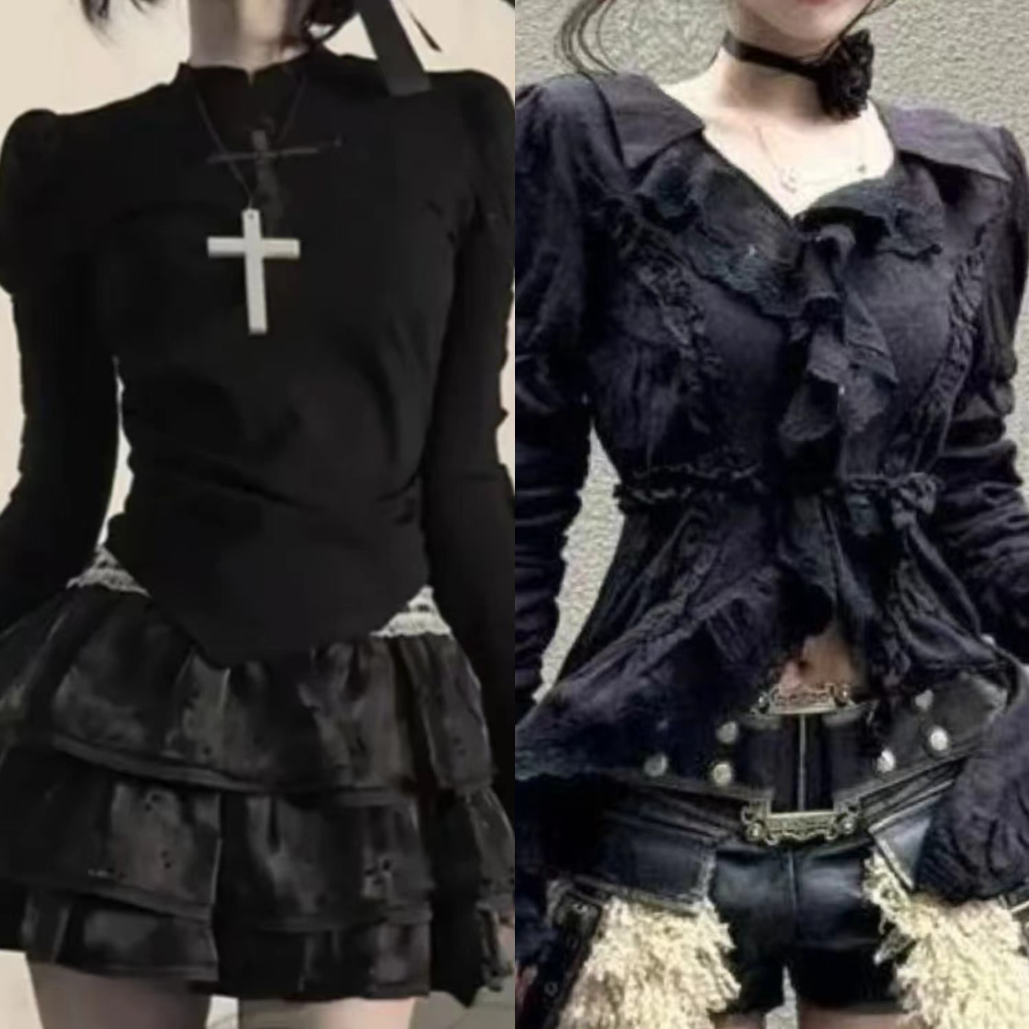 Retro Vintage Korean Fashion - Japanische Vintage Y2k Lolita Ärmellose Spitze