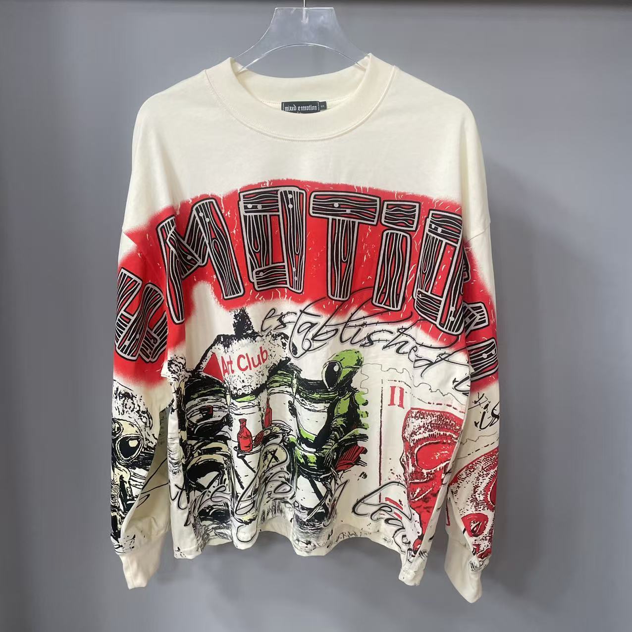 Vintage Fashion Designer - Hochwertiges Designer MIXED-EMOTION Langarm-T-Shirt aus 100%