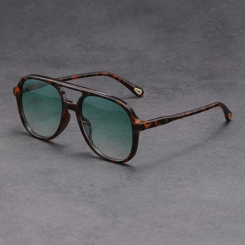 Vintage Fashion Brands - Modische Doppelbalken-Quadrat-Sonnenbrille für Damen Luxusmarken-Designer-Brille Retro