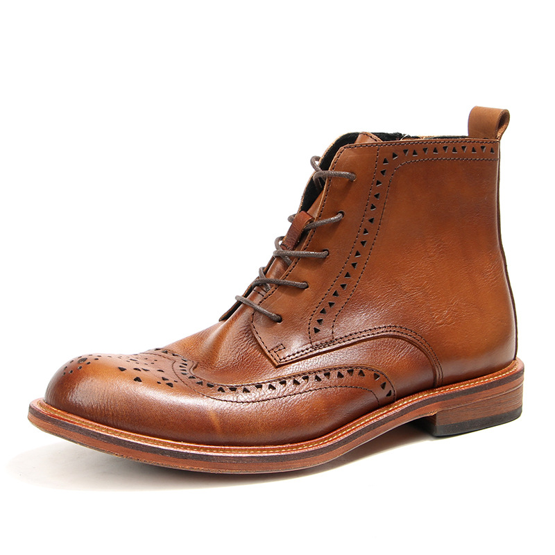Vintage Outdoor Fashion - Vintage Herren-Knöchel-Chelsea-Stiefel, luxuriöses echtes Leder, 2025,