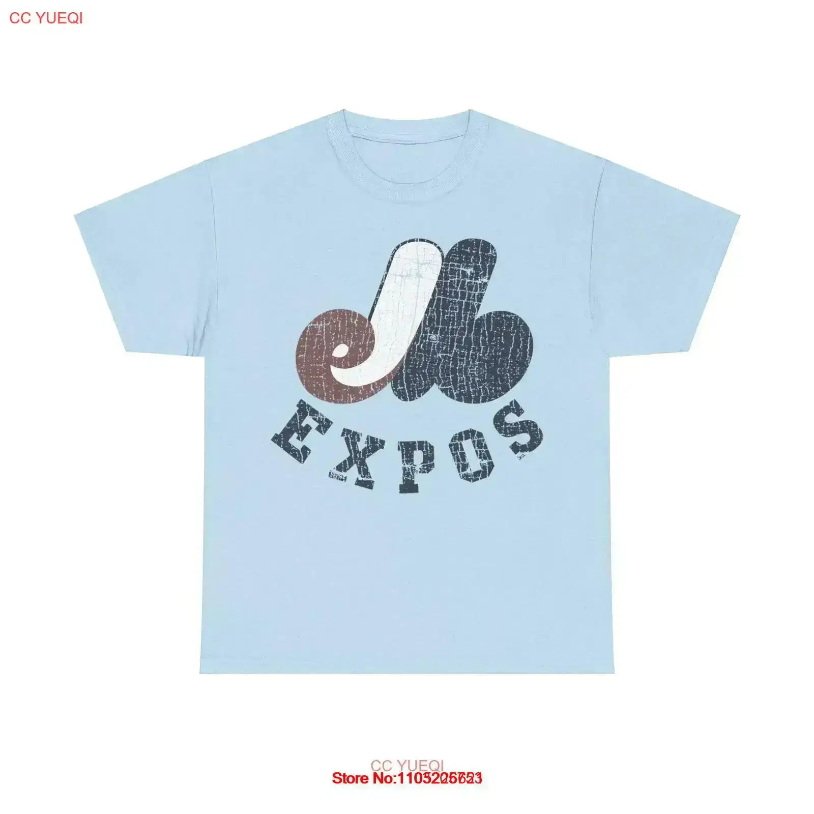 Vintage Fashion Logo - Montreal Expos Baseball-T-Shirt mit Distressed-Logo, Vintage-Stil,