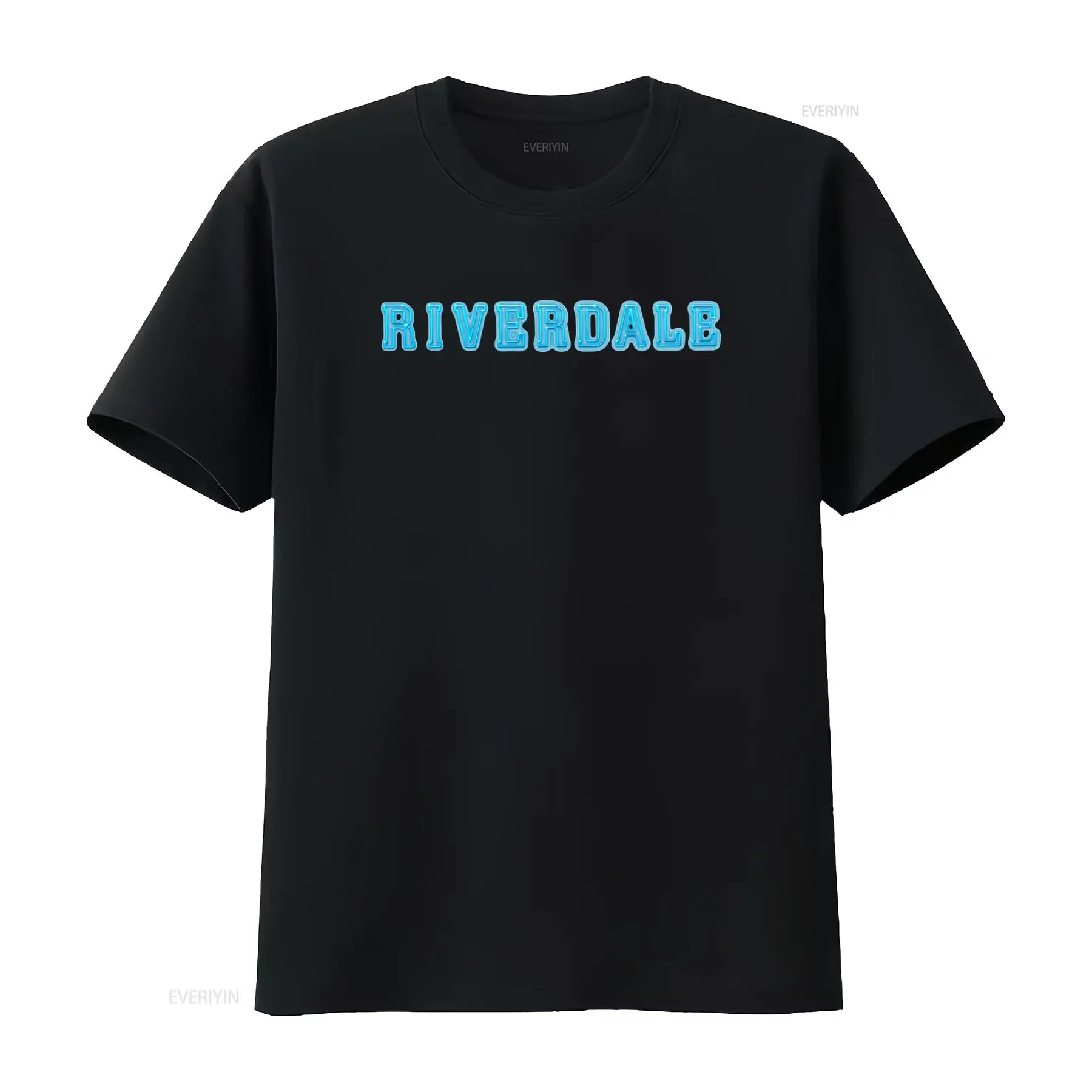 Vintage Fashion Logo - Riverdale Logo Neon Blue Print T-Shirt