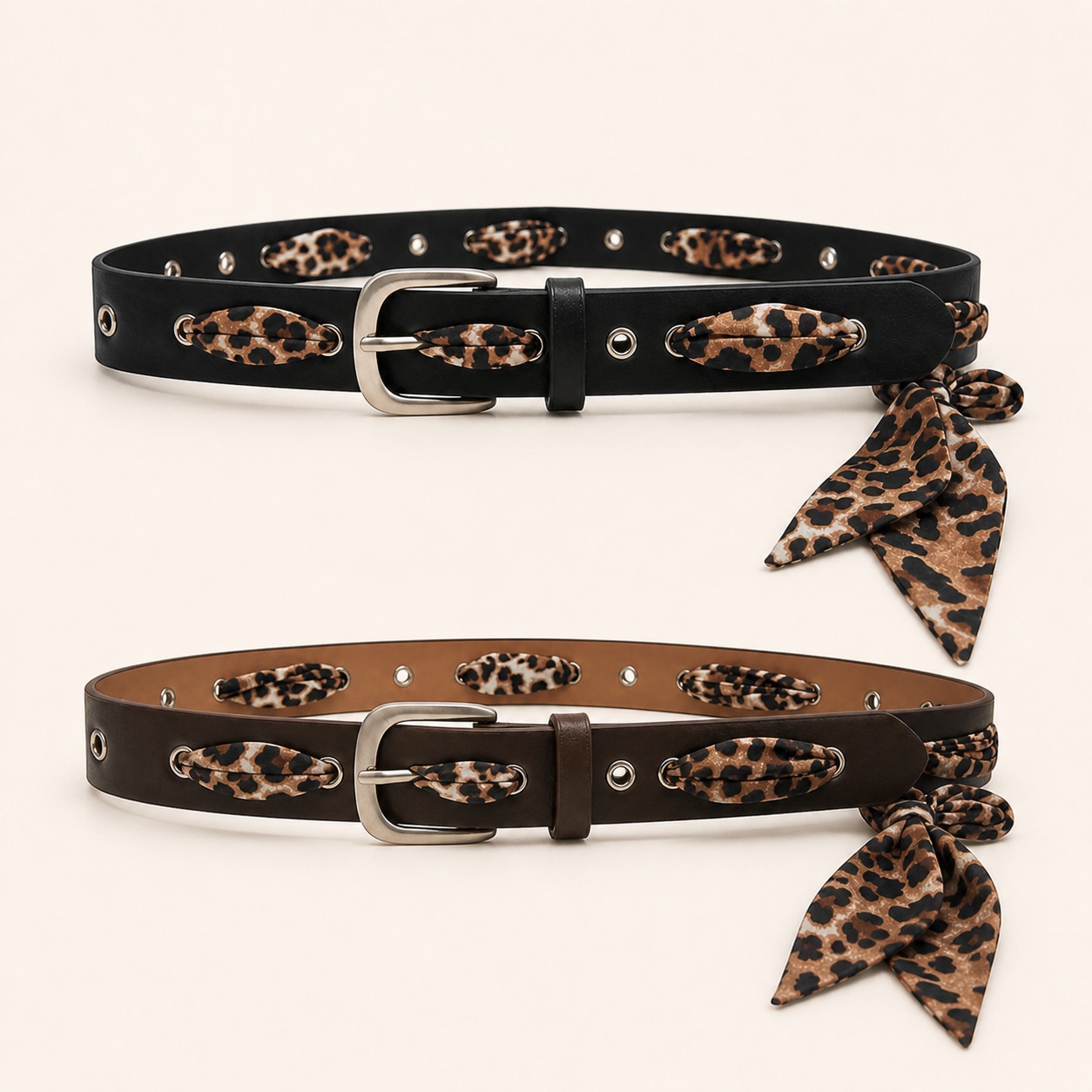 Vintage Fashion Instagram - Modischer Trendiger Leopardenmuster-Schal-Gürtel mit Kordelzug Vintage
