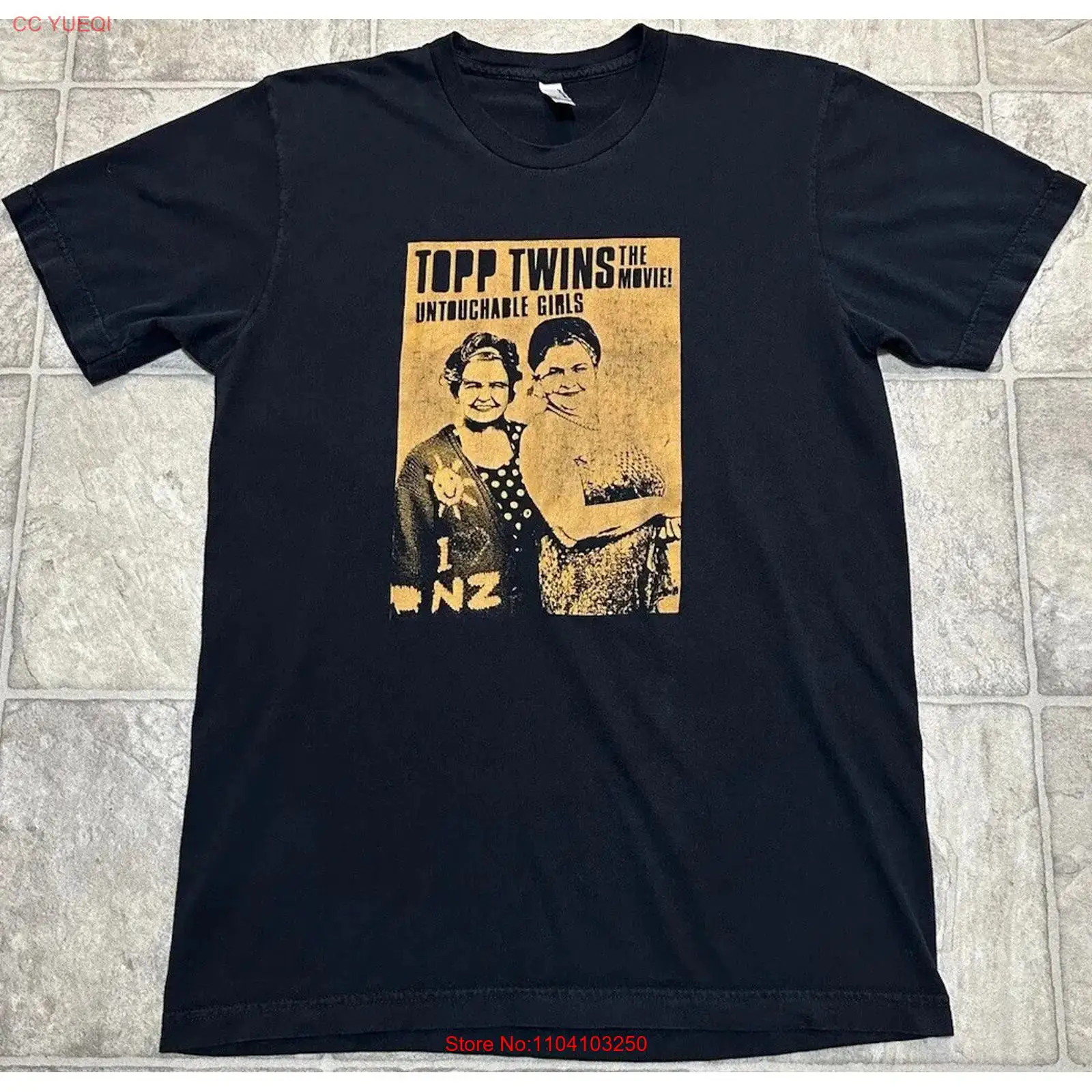 Vintage Fashion Nz - Topp Twins Movie T-Shirt, Schwarz, Herren,