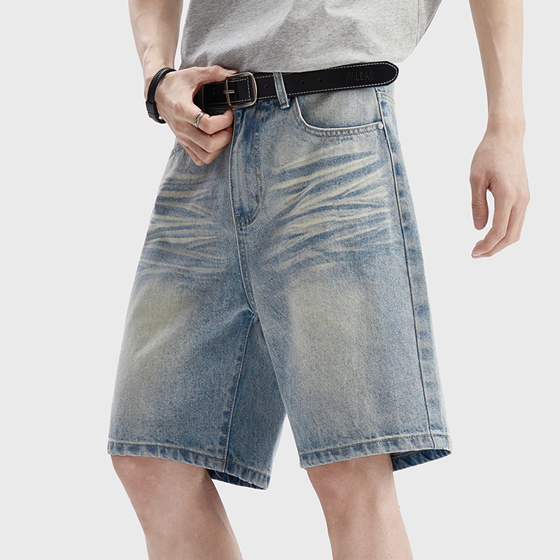 Vintage Fashion Jeans - Vintage Washed Denim Shorts für Herren,