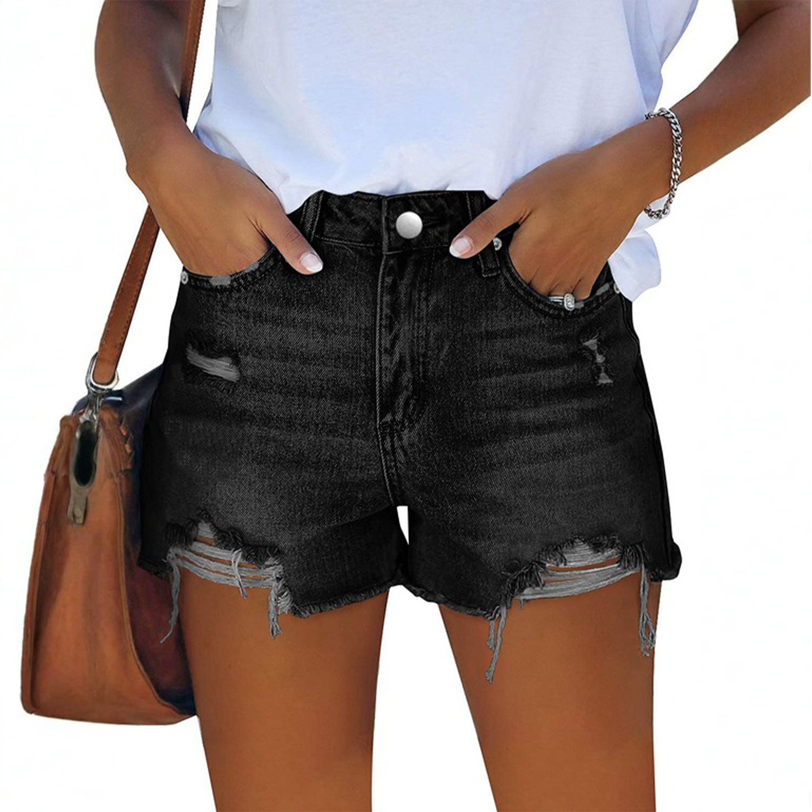 Vintage Fashion Jeans - Amerikanischer Vintage-Stil Mode Damen Jeans-Shorts mit