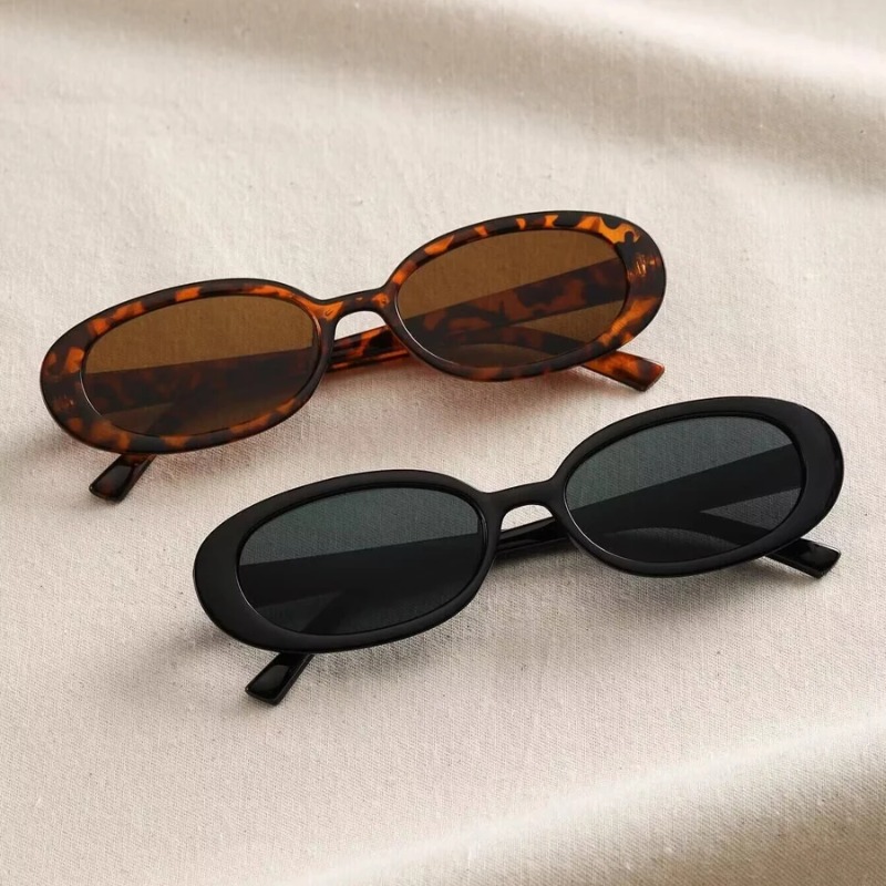 Vintage Outdoor Fashion - Vintage ovale Sonnenbrille für Damen, Luxusmarke,