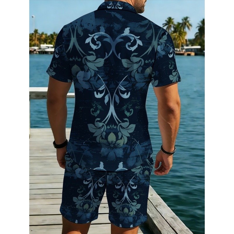 Marineblau Blumenmuster Herren – Printed Floral Shirt Bewertung und Preis