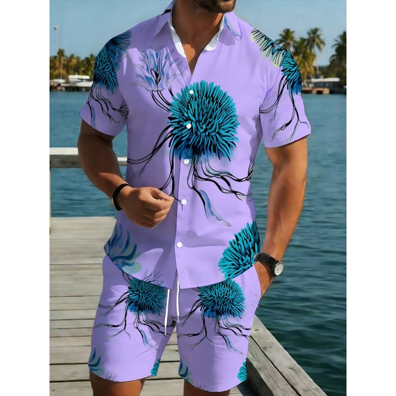 Herren Hawaii-Hemd und Shorts  – Printed Floral Shirt Bewertung und Preis