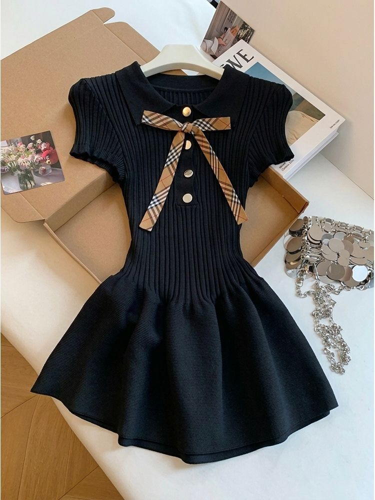Y2k Vintage Kurzarm-Kleid Body – Retro Vintage Korean Fashion Bewertung und Preis