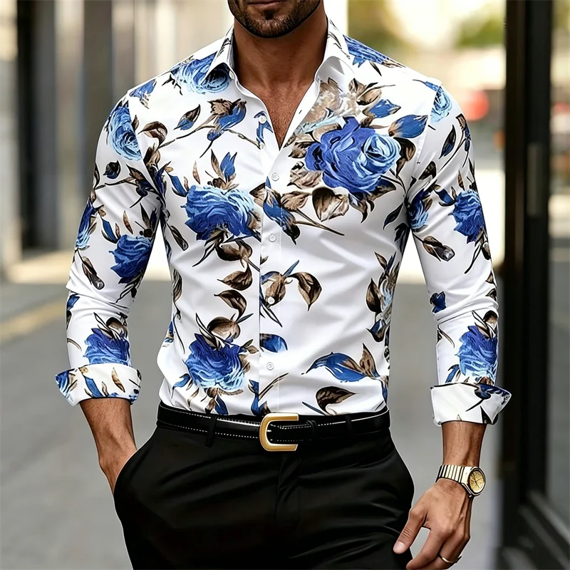 Herren Langarm-Hemd mit Kragen – Printed Floral Shirt Bewertung und Preis