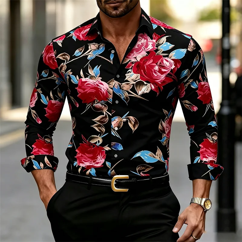 Herren Langarm-Hemd mit Kragen – Printed Floral Shirt Bewertung und Preis