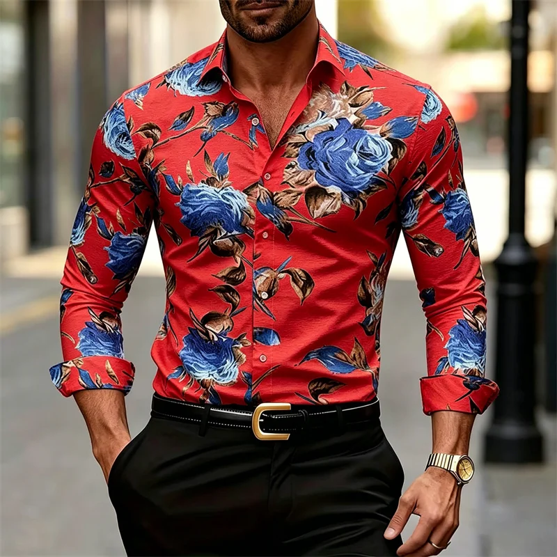 Herren Langarm-Hemd mit Kragen – Printed Floral Shirt Bewertung und Preis