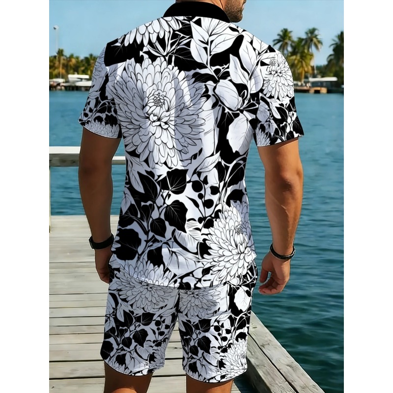 Herren-Set mit kurzärmeligem H – Printed Floral Shirt Bewertung und Preis