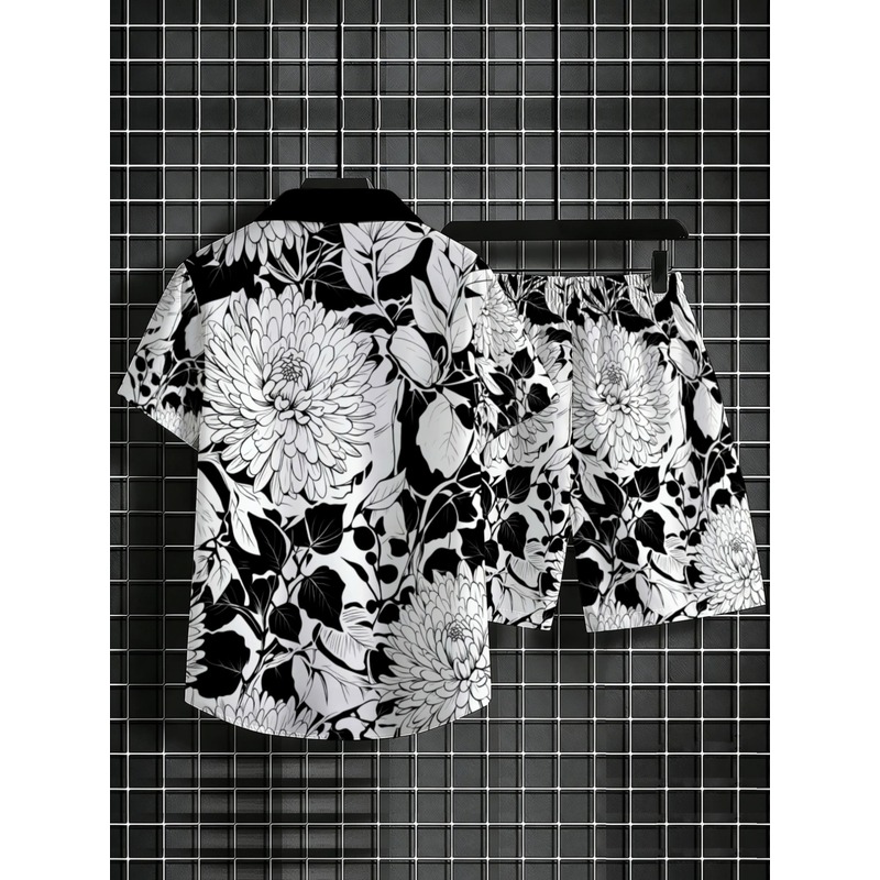 Herren-Set mit kurzärmeligem H – Printed Floral Shirt Bewertung und Preis