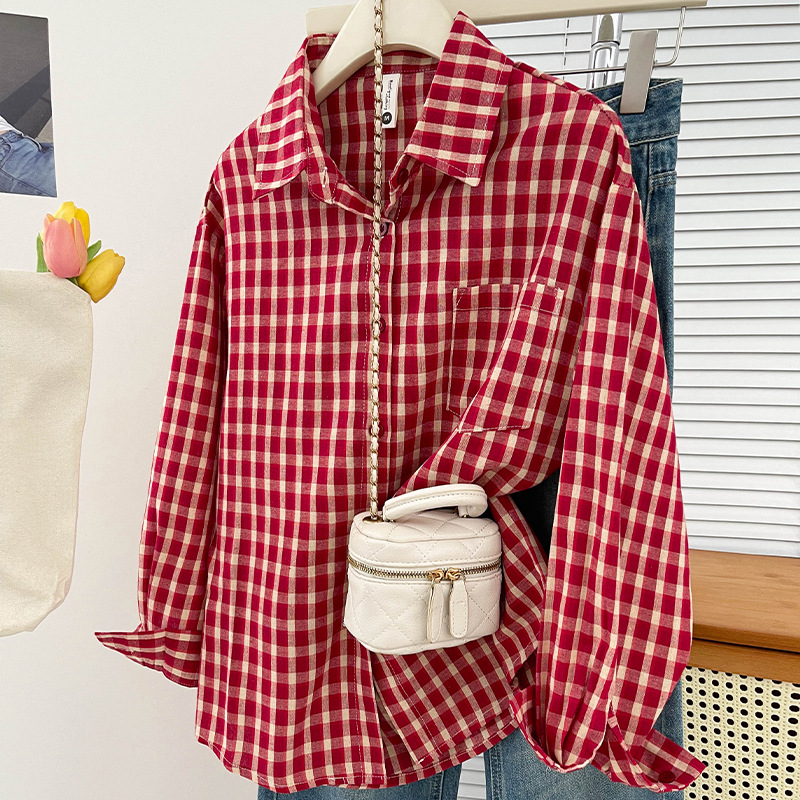 Kariertes Hemd im koreanischen – Usa Vintage Fashion Bewertung und Preis