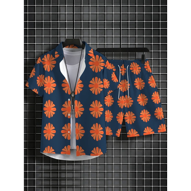 Herren-Set aus Kurzarmhemd und – Printed Floral Shirt Bewertung und Preis