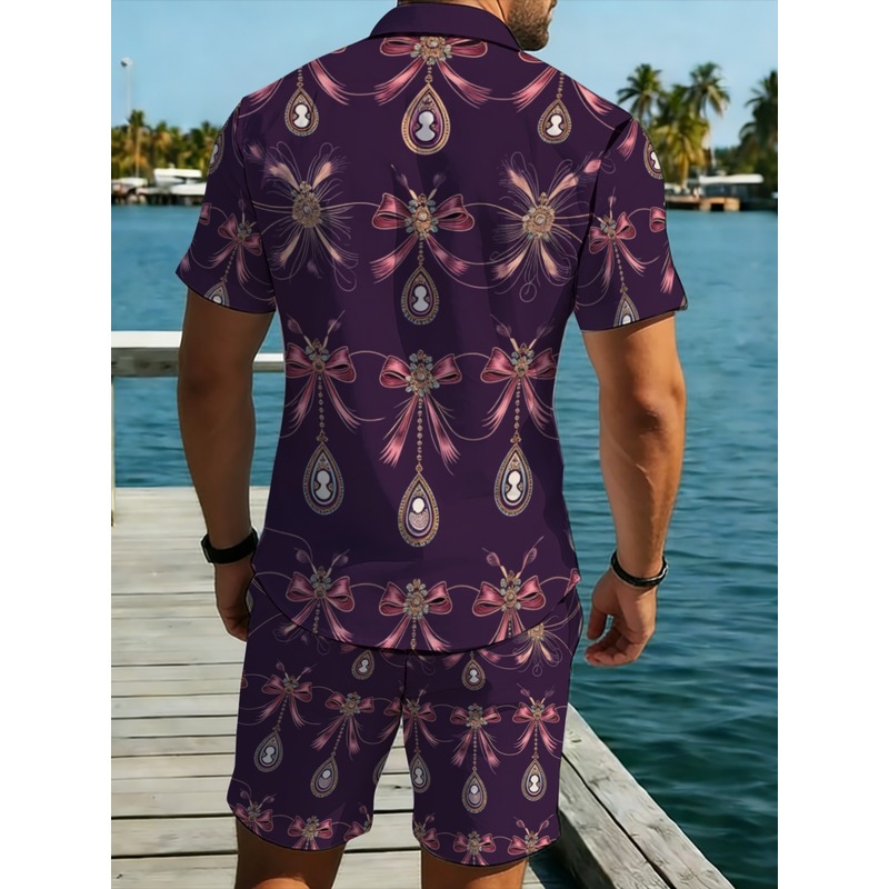 Herren Lila Blumenmuster Polye – Printed Floral Shirt Bewertung und Preis