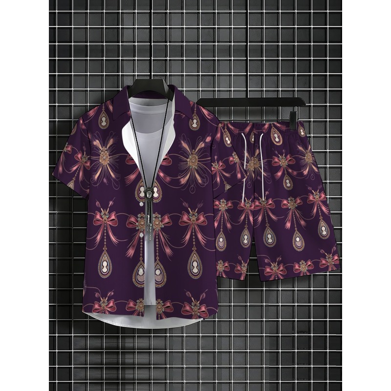 Herren Lila Blumenmuster Polye – Printed Floral Shirt Bewertung und Preis