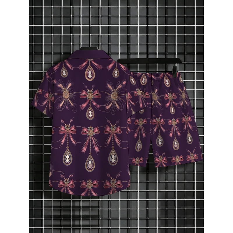 Herren Lila Blumenmuster Polye – Printed Floral Shirt Bewertung und Preis