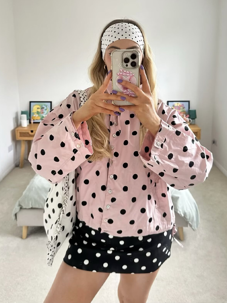 HH Damen Mode Gepunktete Jacke – Vintage Fashion Look Bewertung und Preis