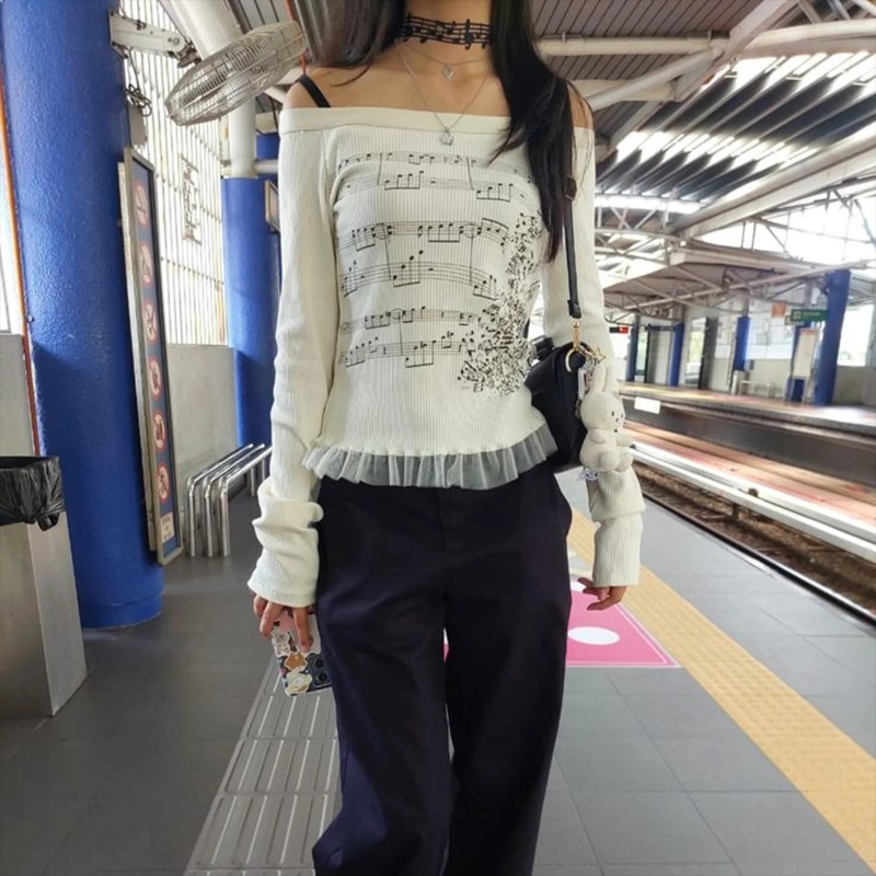 Herbst Y2K Harajuku Retro T-Sh – Retro Vintage Korean Fashion Bewertung und Preis