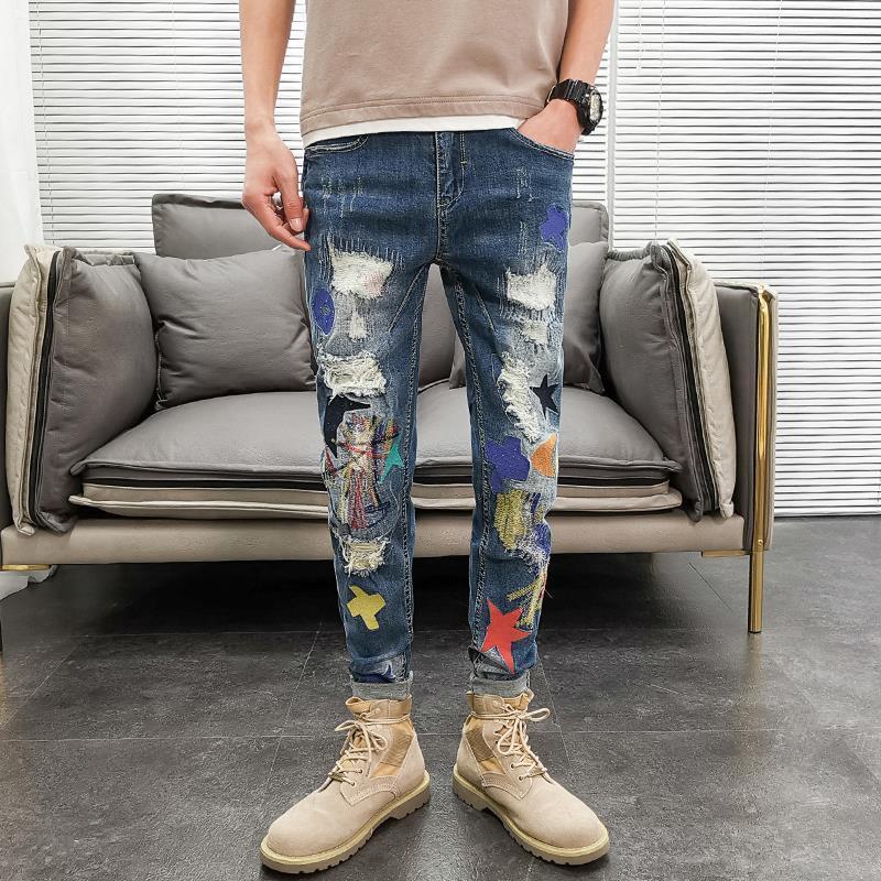 Grafische Herren-Jeans, konisc – Retro Vintage Korean Fashion Bewertung und Preis