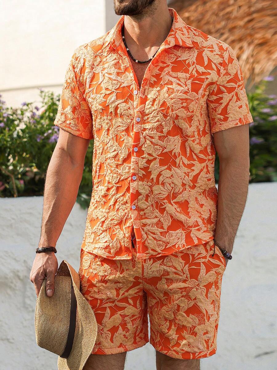 Genlund Herren-Set in Burnt Or – Printed Floral Shirt Bewertung und Preis