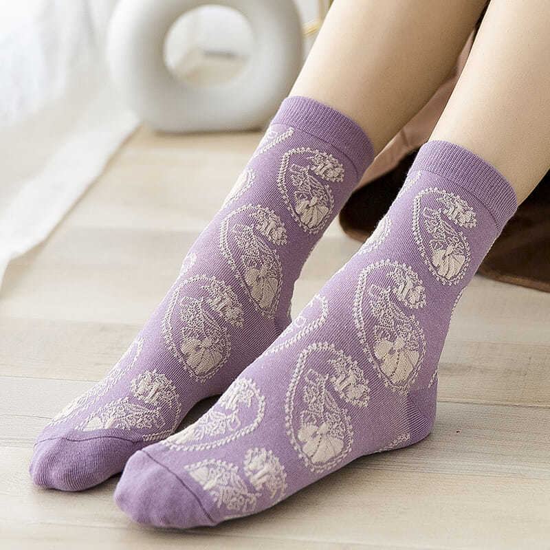 Mode Lila Blumen Stickerei fra – Retro Vintage Korean Fashion Bewertung und Preis