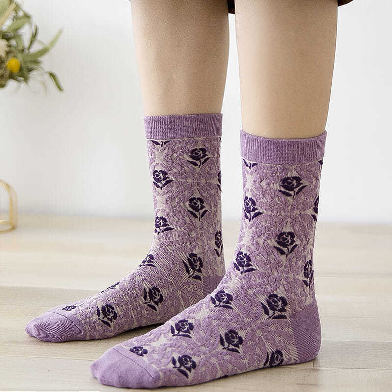 Mode Lila Blumen Stickerei fra – Retro Vintage Korean Fashion Bewertung und Preis