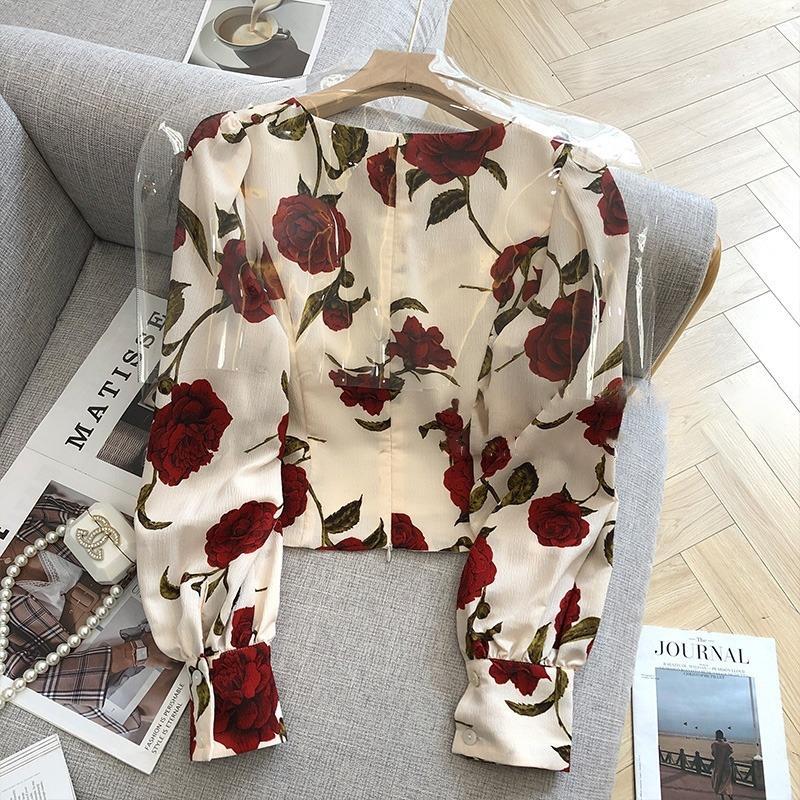 S-3XL Rose Blusen für Frauen S – Retro Vintage Korean Fashion Bewertung und Preis